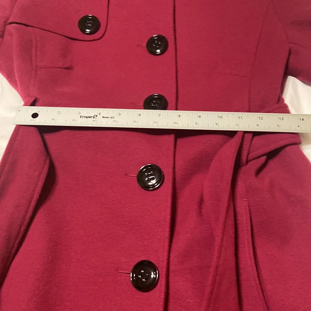 Worthington Fuchsia Peacoat Black Buttons and Tye Waist Size M GORGEOUS! EUC!!! - Picture 8 of 16